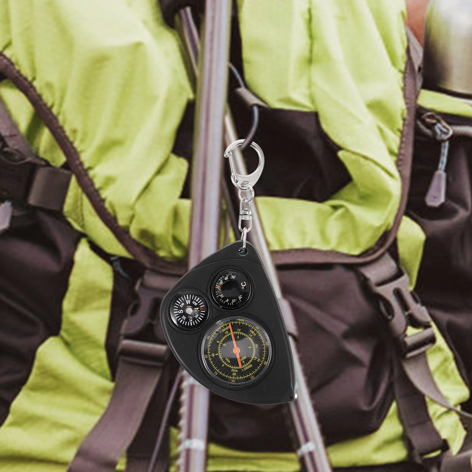 

Compass Keychain Map Needle Hiking Accessories Durable Wear Resistant Portable Outdoor Hunting Mileage Indicator