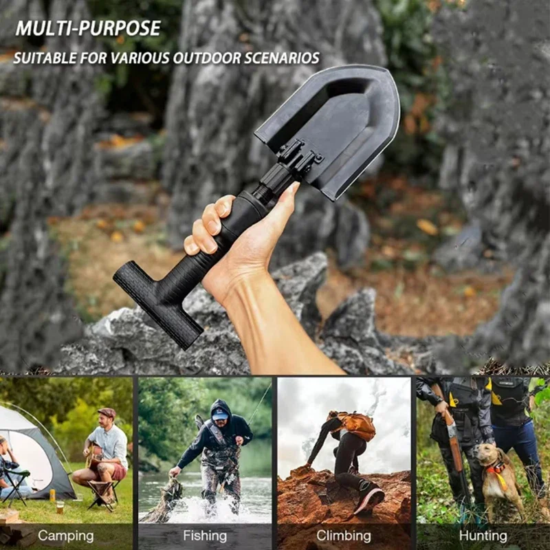 Multifunctional Folding Shovel Entrenching Tools Foldable Telescopic Shovel for Hiking Camping Outdoor Survival Garden Hand Tool