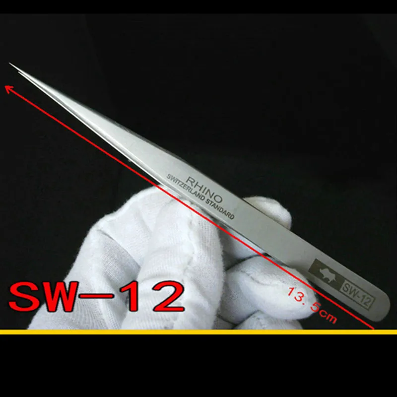 Anti-Magnetic Anti-Acid RHINO SW 10 - SW 15 Tweezers Set Switzerland Standard Tip Precision Forceps Phone Repair Tools