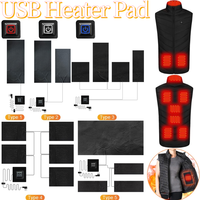 Waterproof Electric Heating Sheet 3 Gear Adjustable Temperature Control Pad Heating Warmer Pad 5V DIY Heat Clothing for Outdoor