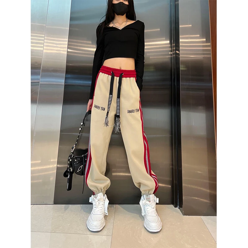 Harajuku Women pants Jogging Sweatpants Women for pants Baggy Sports Pants Gray Jogger Elastic High Waist Female Sport Trousers