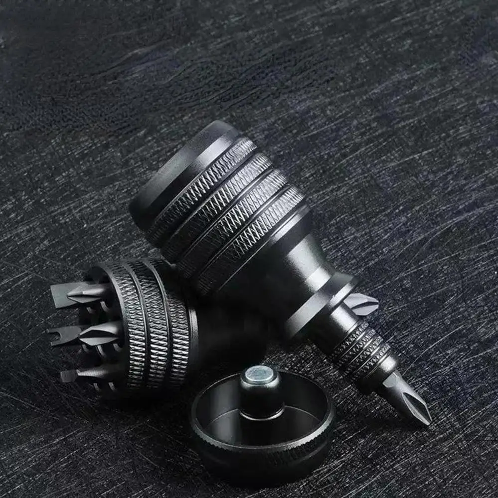 Mini Screwdriver Titanium Screwdriver 1/4 Inch Magnetic Screwdriver 7 In 1 S2 Alloy Steel Drill Bit EDC For Home Repair Tools