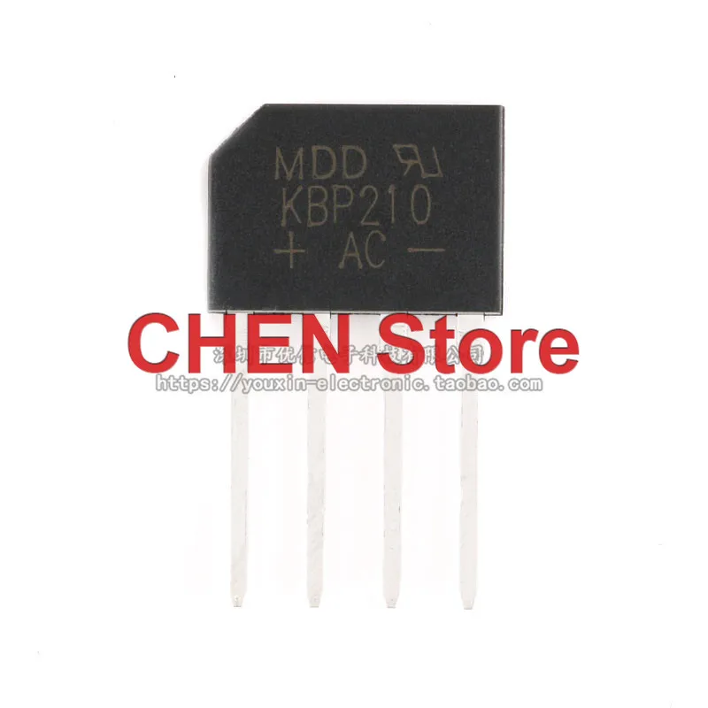 10pcs KBP210 2A/1000V flat bridge rectifier bridge stack silicon bridge rectifier