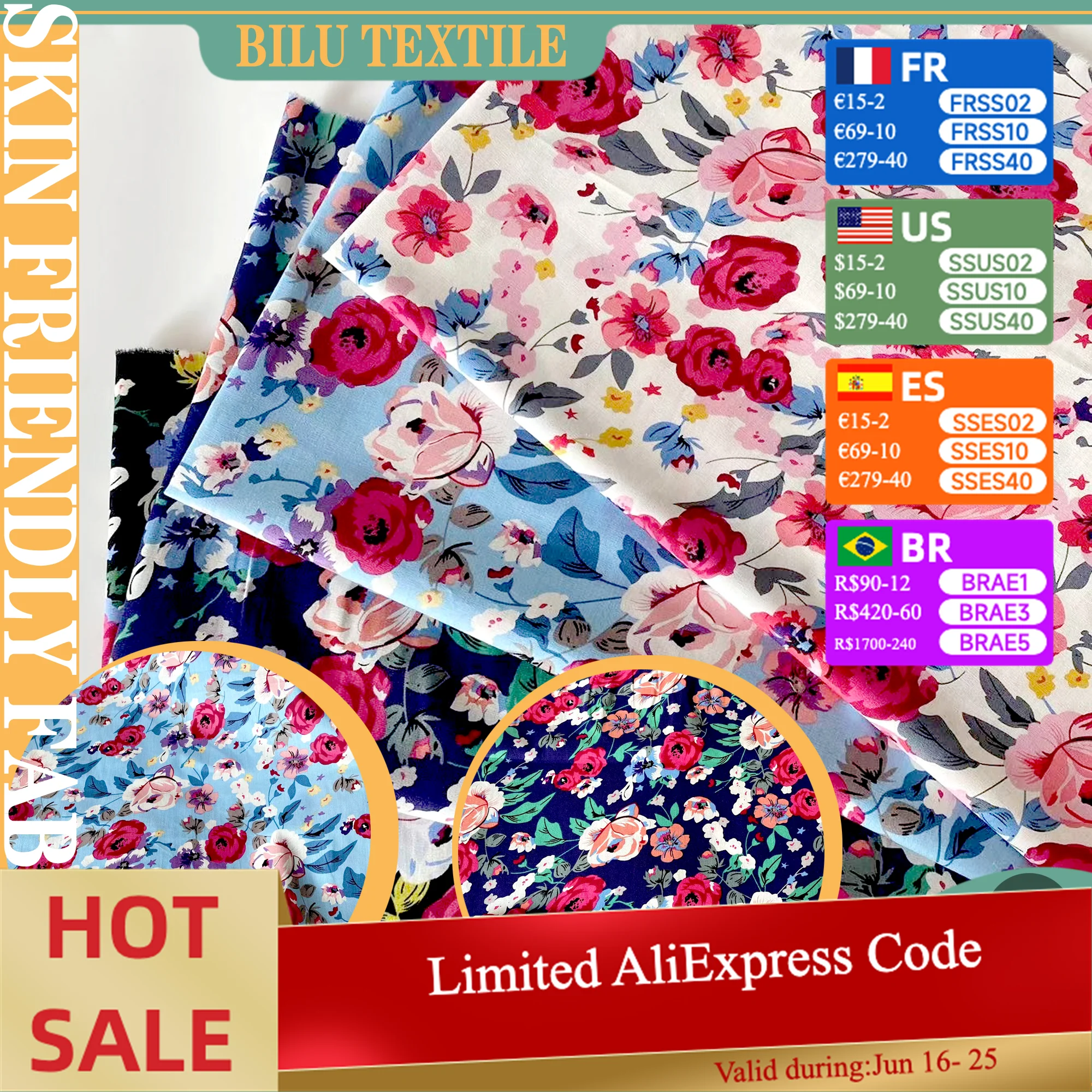 

Ткань из 100% хлопка — материал для шитья одежды своими руками, платья и домашний текстиль (на метр)