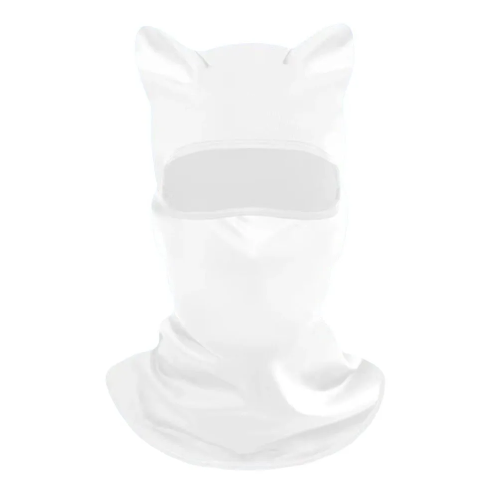 Cute Polyester Fiber Cat Ear Face Mask Soft Sun Protector Balaclava Hat Windproof Quick Dry Full Face Cover Cycling