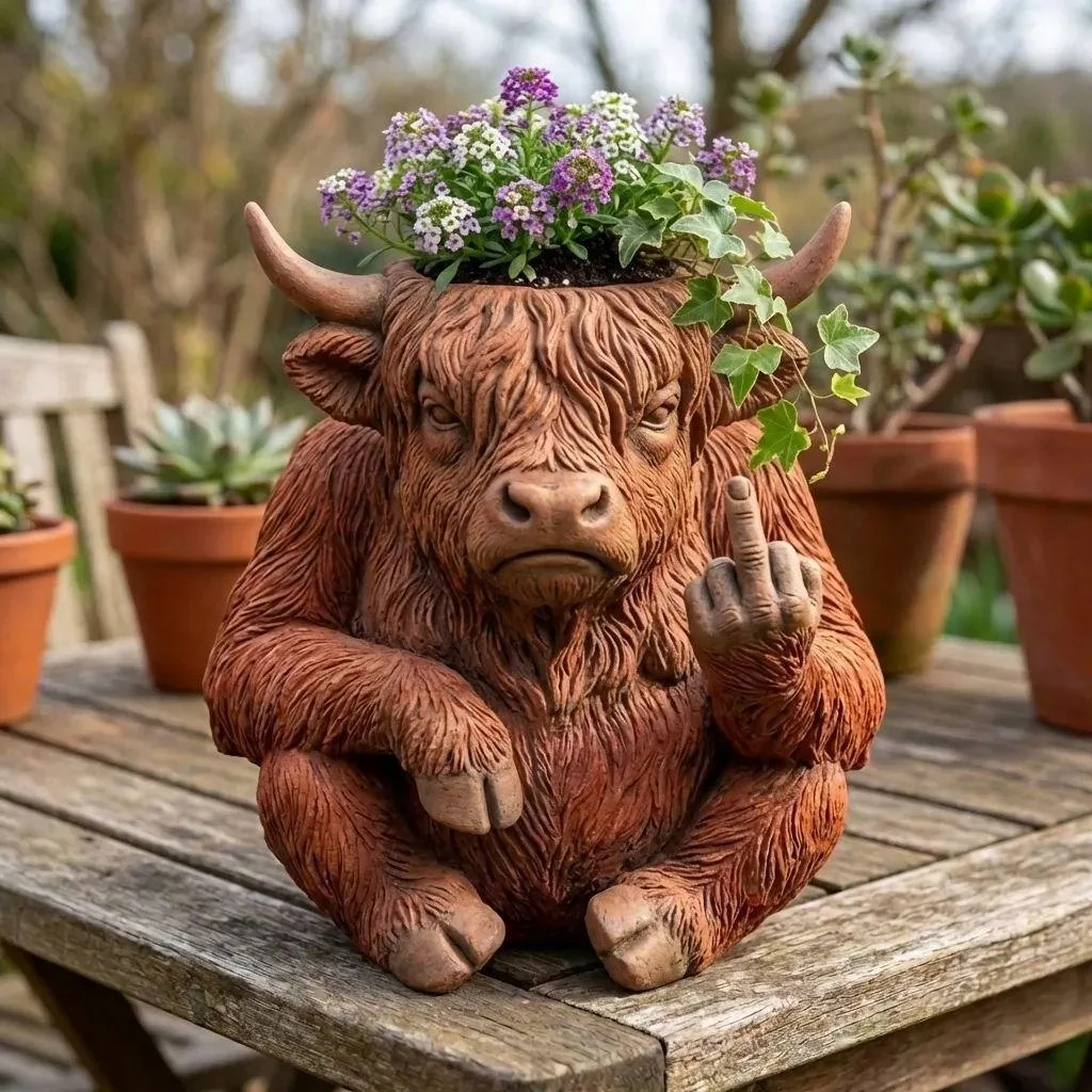 Middle Finger Succulent Cactus Plant Pot Planter Funny Resin Cartoon Animal Desktop Home Garden Office Balcony Novelty Gift