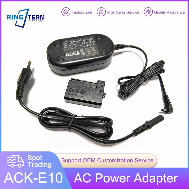 

DR-E10 For Canon Cameras Kiss X50 X70 Rebel T3 T5 T6 EOS 1100D 1200D 1300D 1500D 2000D 3000D ACK-E10 AC Power Adapter Kit