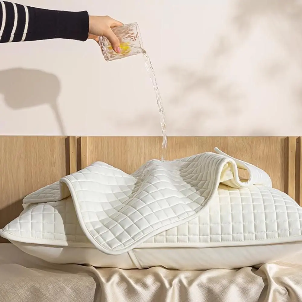 【セール中】快適なコットン製クリップ枕カバー、防ダニ枕芯保護、頭皮の油分対策、防水枕カバー
