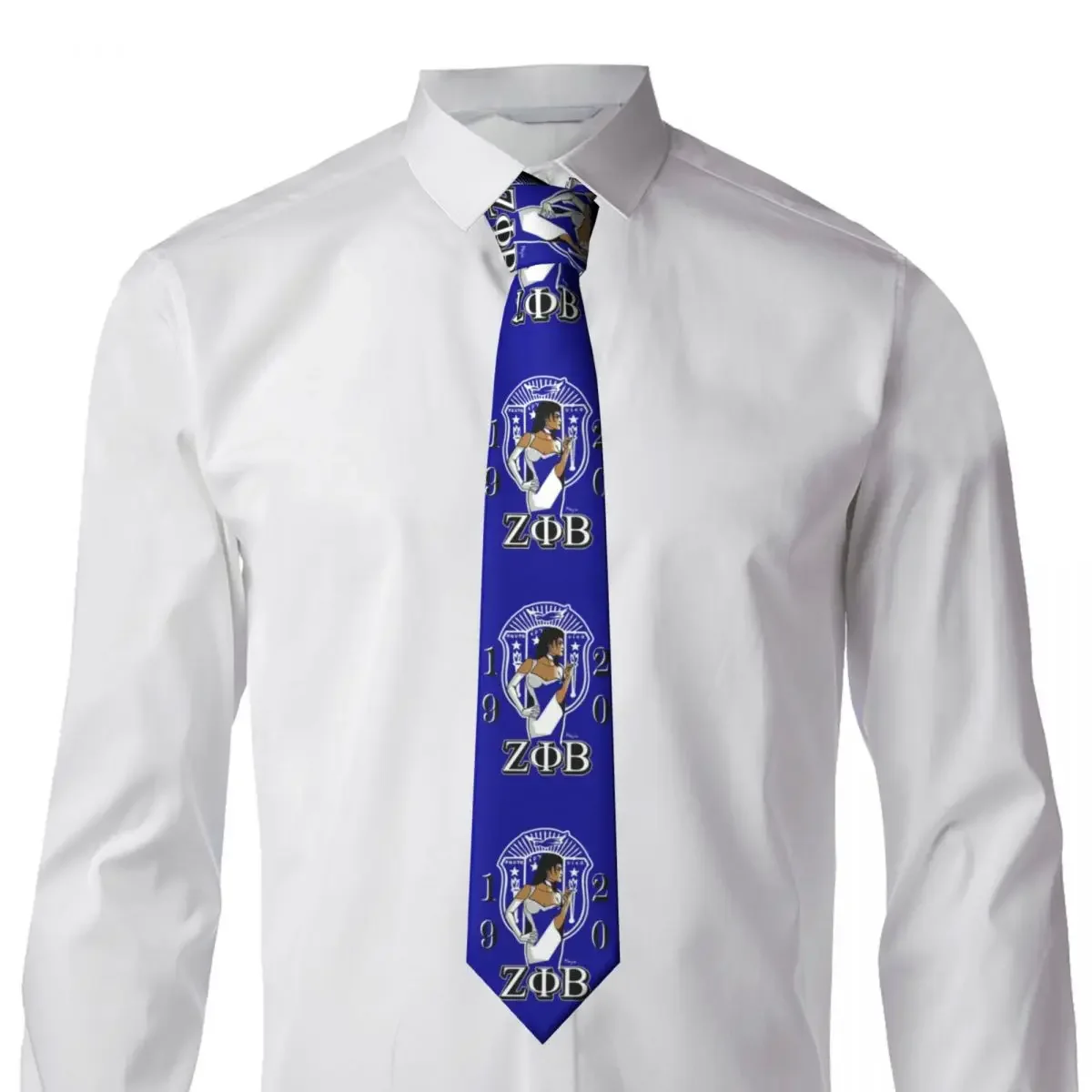 Customized Zeta Phi Beta ZOB Neck Ties Men Formal Greek Letter 1920 Silk Wedding Necktie