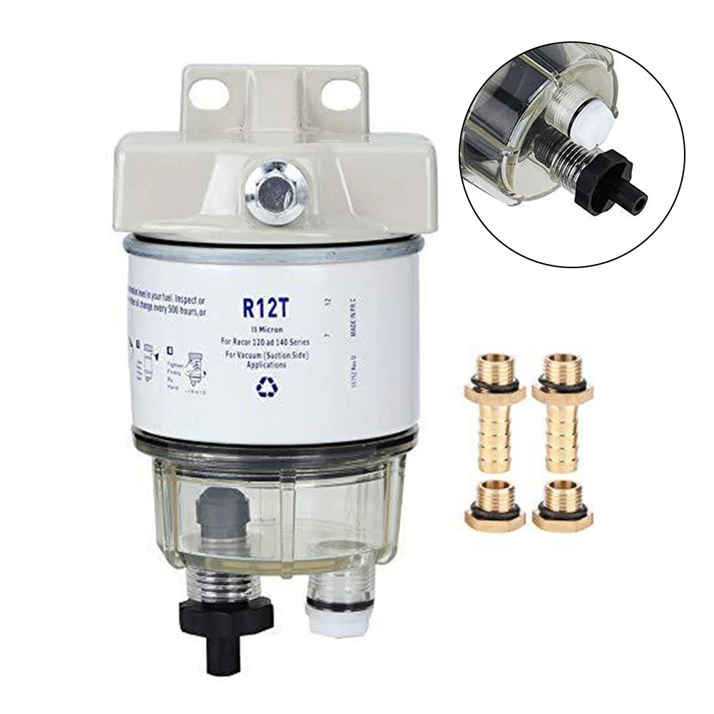 Effortless Maintenance Marine R12T Spin On Fuel Filter Suitable for Various Applications in 38 Inch NPT Outboard Motor Systems