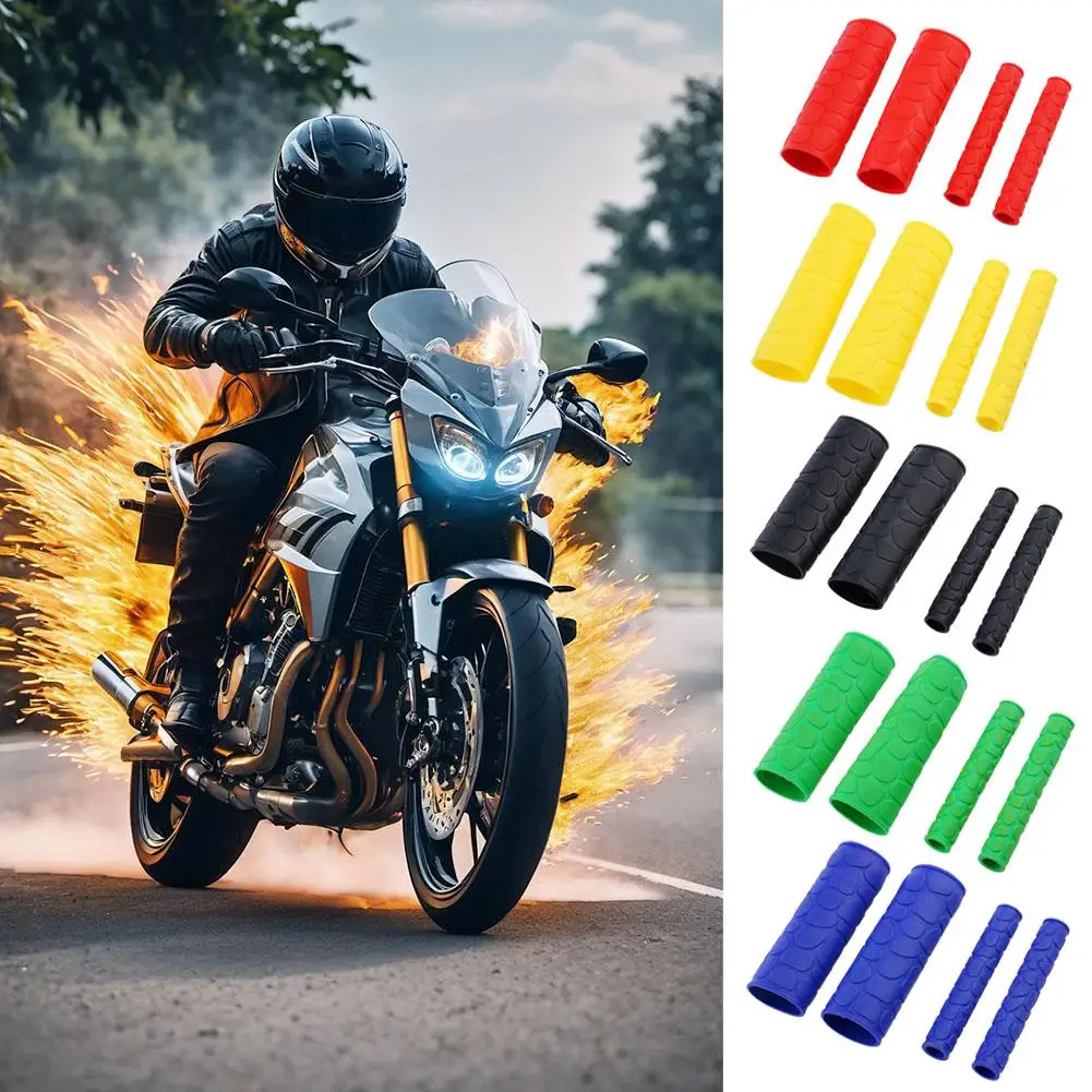 

2 Pairs Universal Motorcycle Handlebar Grip Brake Clutches Handle Cover Rubber Sleeve New Bar Lever Silicone Protector Brak S2N7
