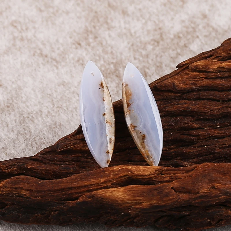 

Натуральный камень, синий кружевной агат, серьги-бусины, модные украшения, серьги-маркизы, аксессуары для женщин 31x11x4 мм, 4 г