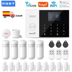 New Wireless Home Alarm System GSM WiFi With Motion Sensor Detector Burglar Alarm For Tuya SmartLife APP Garden Home Alarm PG105