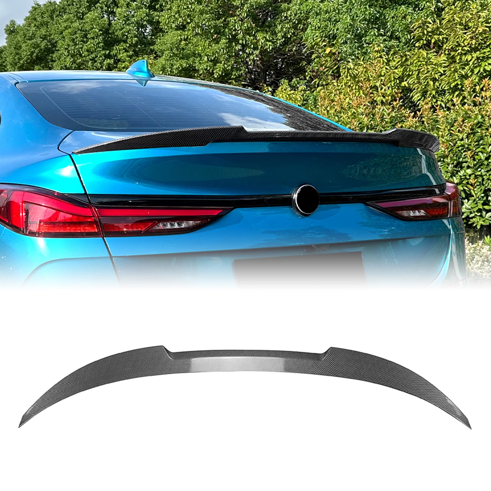 

M4 Style Rear Trunk Lid Spoiler Lip Wing For BMW 2 Series F44 Gran Coupe 2020-2024 Carbon Fiber Look/Gloss Black Tail Splitter