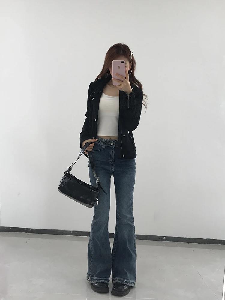 Chaqueta de Trabajo Nea con Cuello Alto para Mujer, Principios de Otoño 2025, Nueva, Estilo Retro Americano, Entallada, de ...