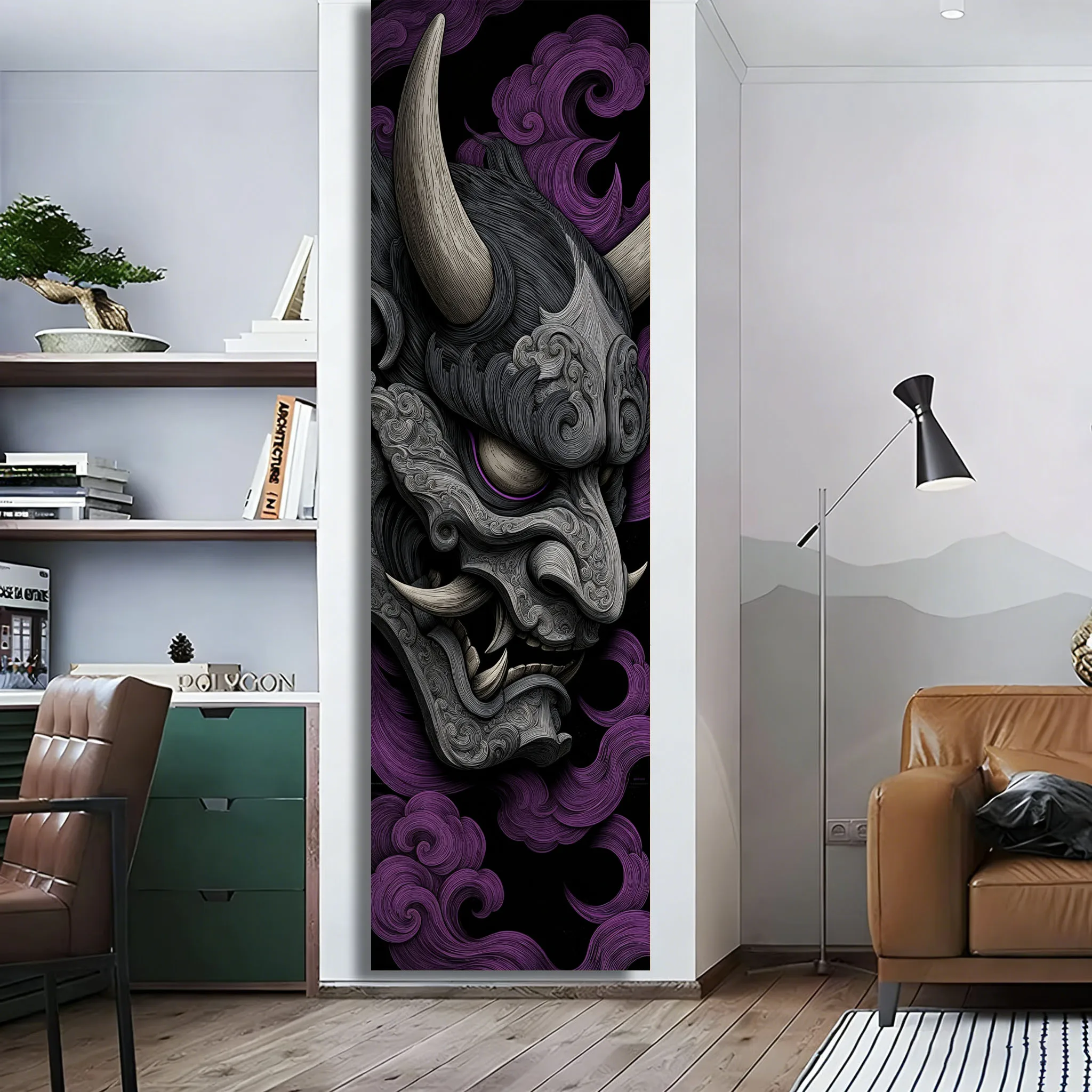 Japanese Oni Samurai Painting Tapestry Large Long Tapestry Party Bedroom House Living Room Decor Room Necessaires Stuff