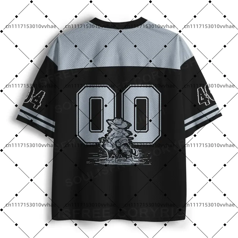 SORRY GOTTA GO Mesh Jersey Design Digital Print V-Neck T-Shirt Comfortable Sports Short Sleeve