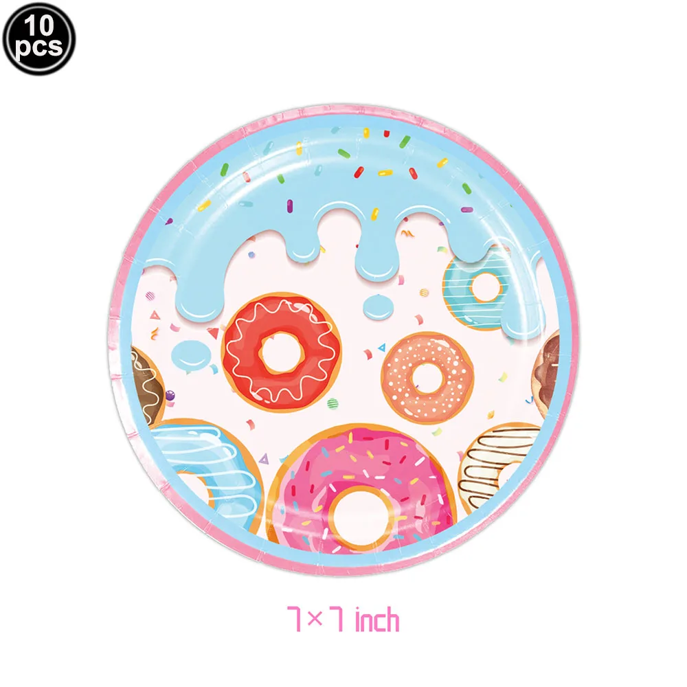 Donuts Dinner Plates Party Supplies Tableware Napkins Donut Tablecloth Donut Grow Up Birthday Party Baby Shower Decorations