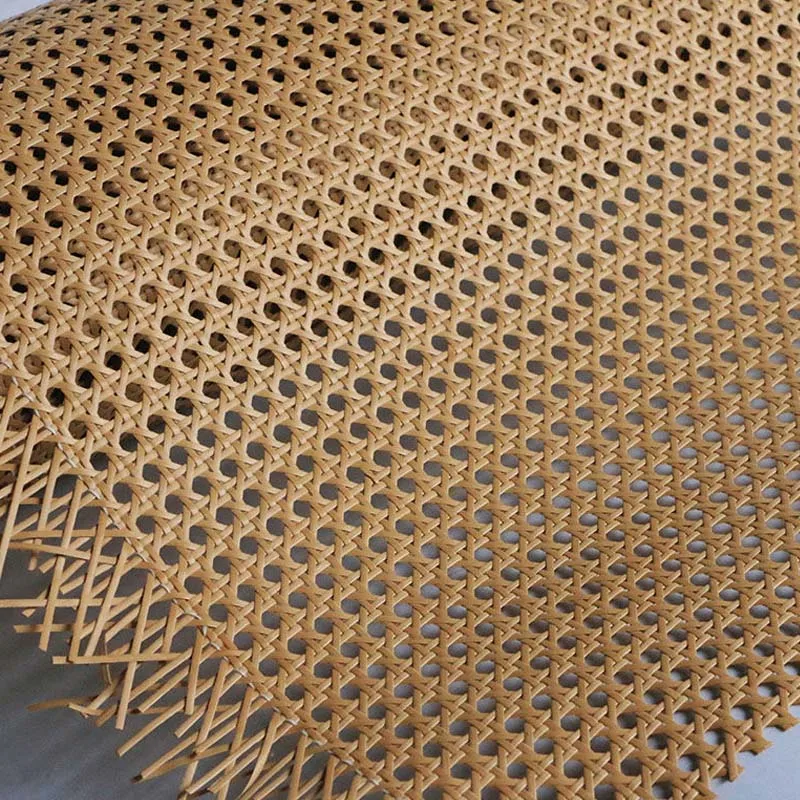 Multi Size Natural Indonesian Vinyl Rattan Roll Weave Restoration Furniture Chair Table Material Cabinet Door Ceiling Wall Decor