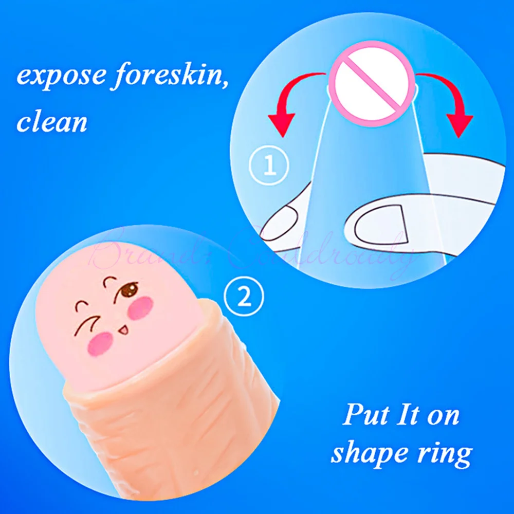 2PCS Male Foreskin Corrector Resistance Daily/Night Cockring Delay Ejaculation Penis Sleeve Sex Toys for Men