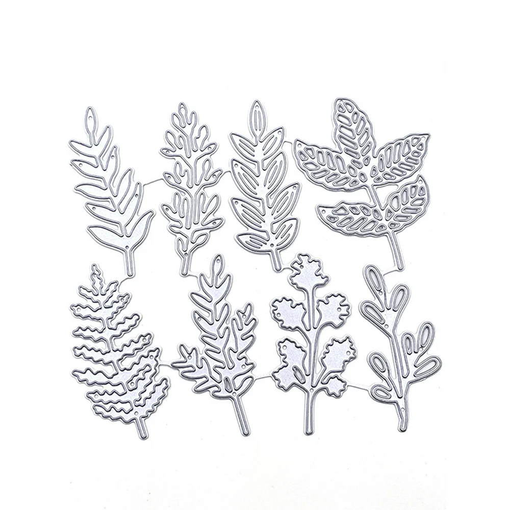 8PCS/lot Leaves Cutting Dies Stencils Embossing Scrapbooking Cutter Paper Greeting Cards Metal Stamp Stencils for Decoration