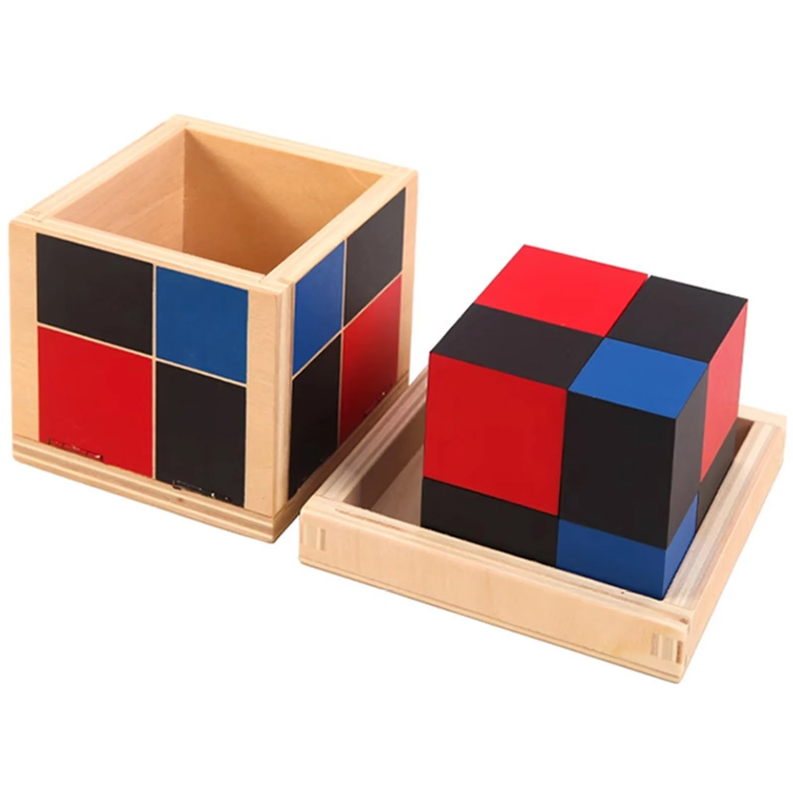 Wooden Cube Toy Early Educational Kid Math Learn Toys Preschool Early Learning Tool Toys for Boys Girls Toddlers Children Baby