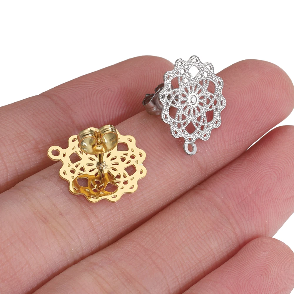 10pcs Stainless Steel Earrings Making Materials Findings Ear Studs Dangle Earrings Earplugs for DIY Jewelry Making Accessories