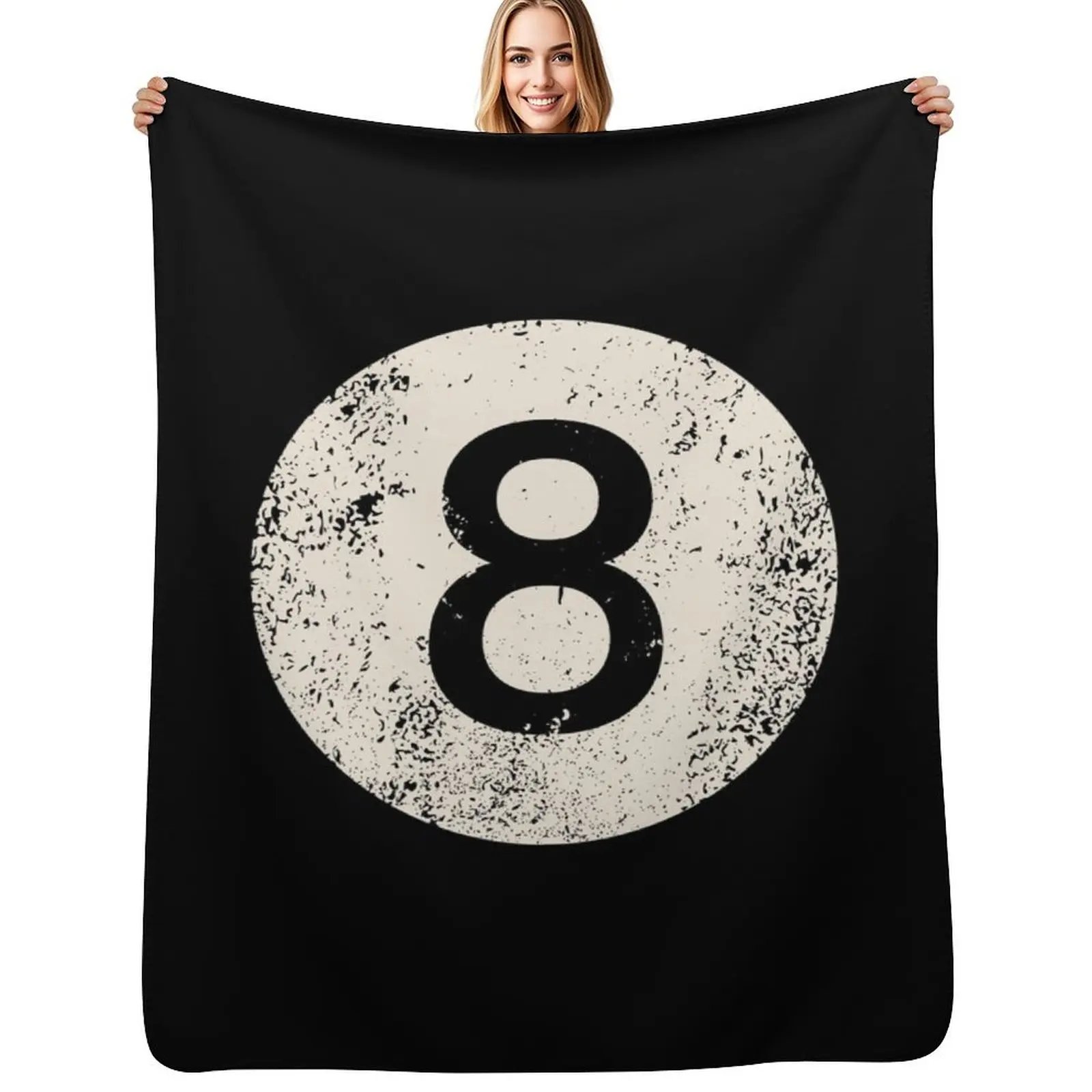 Black pool billiard ball number 8 Pool 8 Ball vintage Throw Blanket warm winter Thins For Baby Cute Blankets