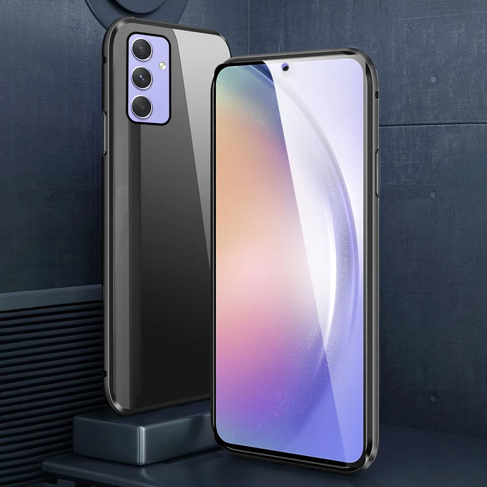 Samsung A54 5g Gehäuse 360 ° Magnet Flip doppelseitige gehärtete Glas abdeckung für Samsung Galaxy A54 A 54 54a A546B stoß feste Coque