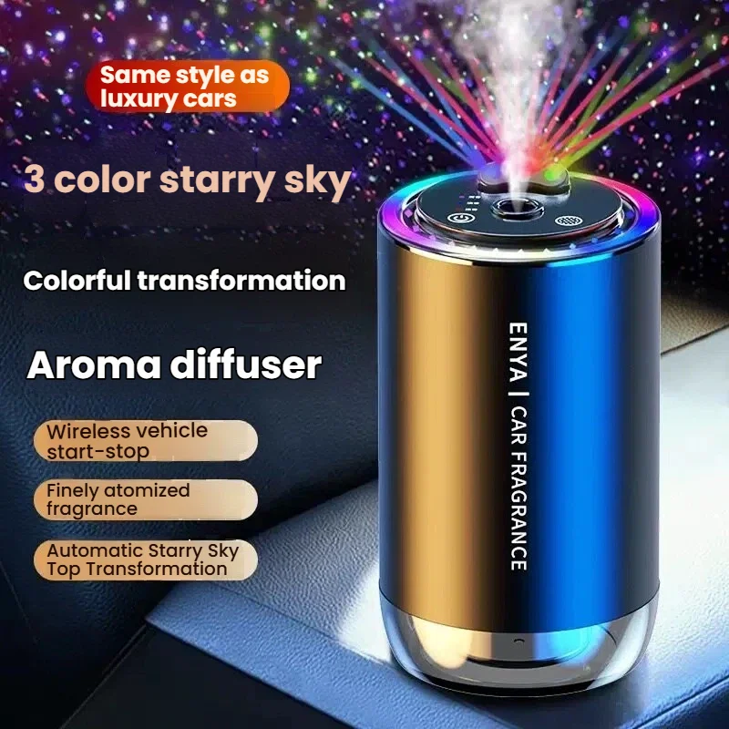 Car Air Freshener Car Aromatherapy Intelligent Spray Automatic Air Fragrance Sprayer Car Perfume Diffuser 3 Color Starry Sky