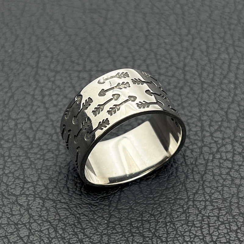 Cody Retro Navajo Vintage Crossed Arrow Ring for Men Etched Wide Band Jewelry Designer Luxury Quality Unusual Gifts