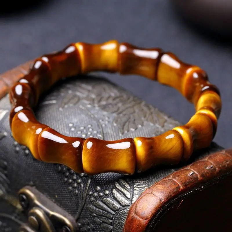 Tiger's Eye Stone Bamboo Joint Hand Row Joint High Single Circle Bracelet Men's and Women's Models