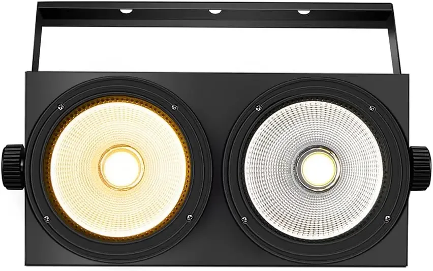 

Сценические светильники MINGJIE, система освещения COB Blinder 200 Вт с DMX512 и звуковым управлением, светодиодный прожектор 2-в-1 (холодный/теплый белый) для свадеб
