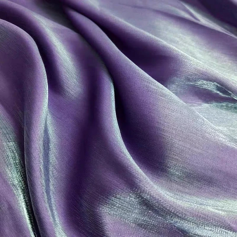 Glass Silk Gradient Satin Fabric Mermaid Hanfu Big Sleeved Half Skirt Shirt Dress Decoration Background DIY Clothing Fabric