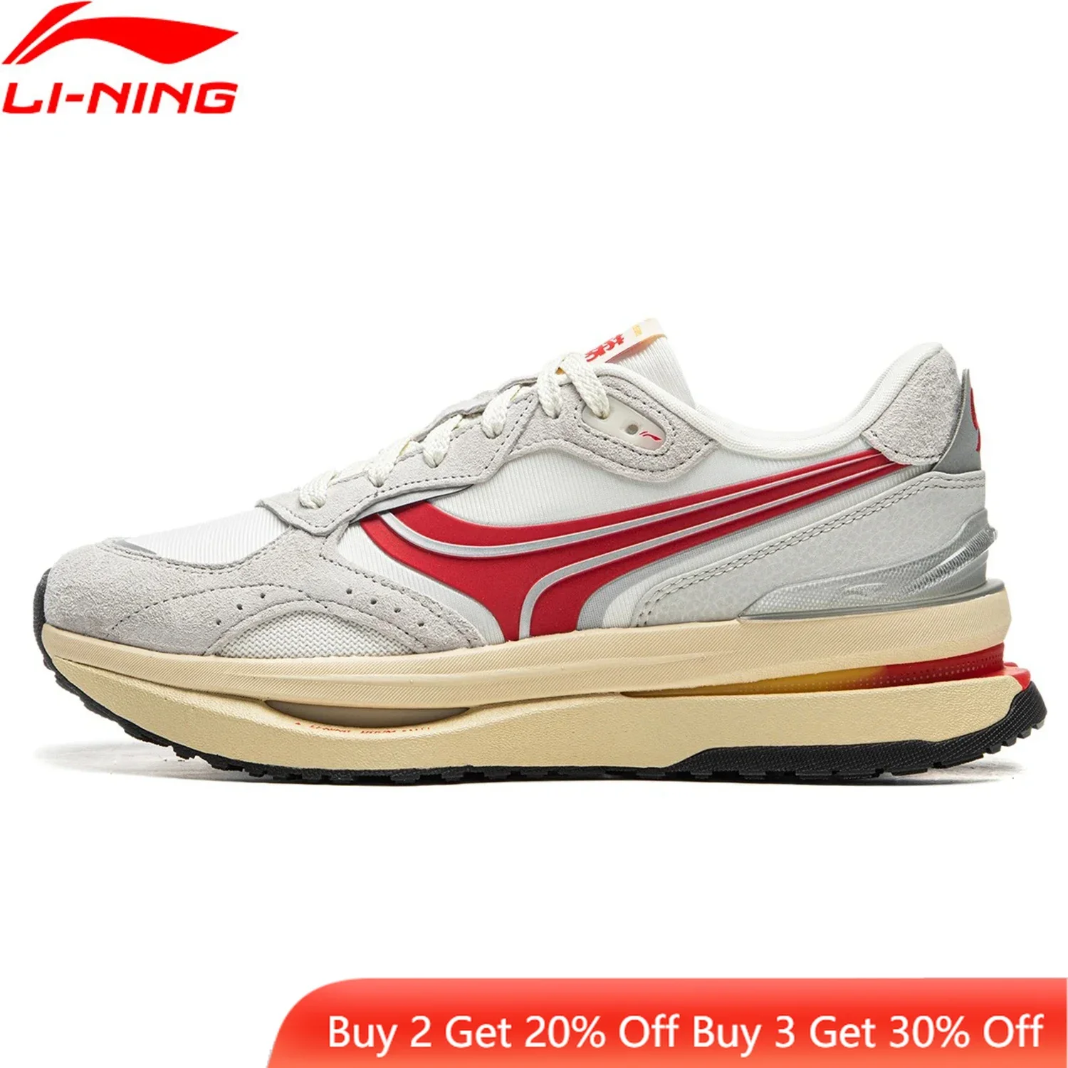 Li-Ning Women GLORY RENEW Lifestyle Shoes BOOM Cushion Stable Support Retro Bounce Comfort Sport Shoes Leisure Sneakers AGCU078