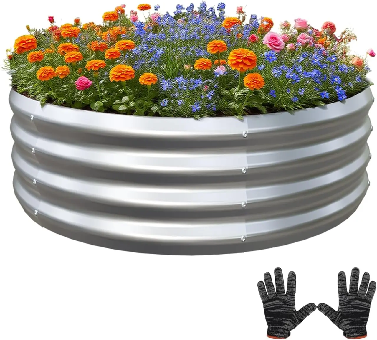 

Galvanized Raised Garden Bed Kit 2x2x1ft for Vegetables, Herbs, Flowers, Outdoor Planter Box