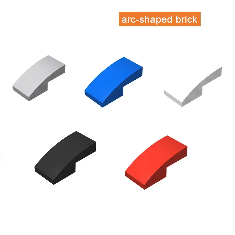 100pcs 1x2 Moc Arc-shaped Brick  DIY  Classic  Education Slope Building Blocks Compatible with Assembles Particles Toys 11477