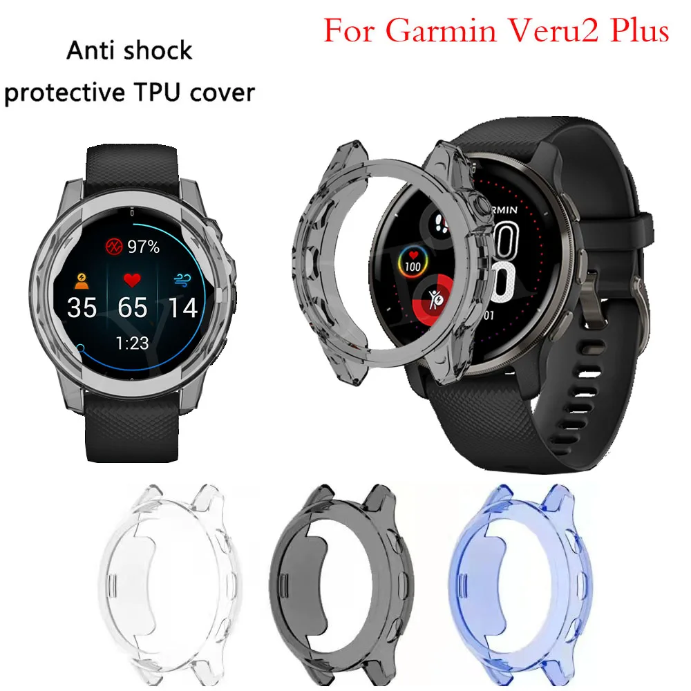 Soft Protective TPU Case Cover For Garmin Venu 2 Plus Case For Garmin VENU2 Plus Shockproof Case Silicon Clear Accessories