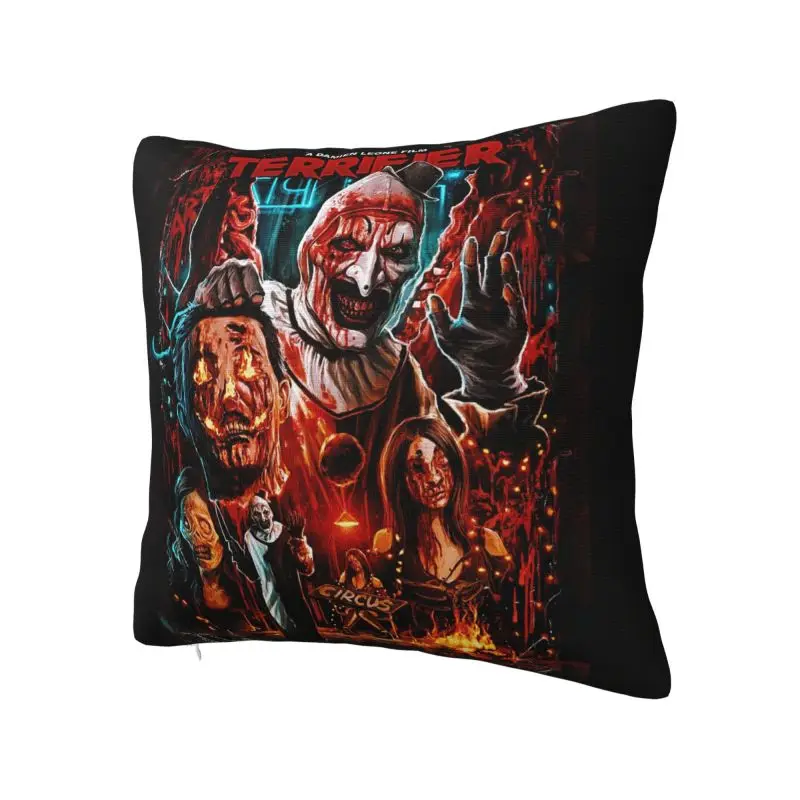 Movie Terrifier Throw Pillow Covers Bedroom Decoration Nordic Halloween Horror Clown Cushions Cover Square Polyester Pillowcase