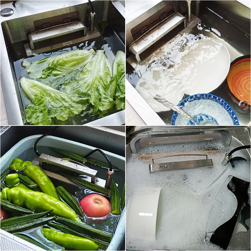 110V/220V Automatic Household Ultrasonic Dishwasher Portable Small Free-standing Installation-free Kitchen Sink English Version