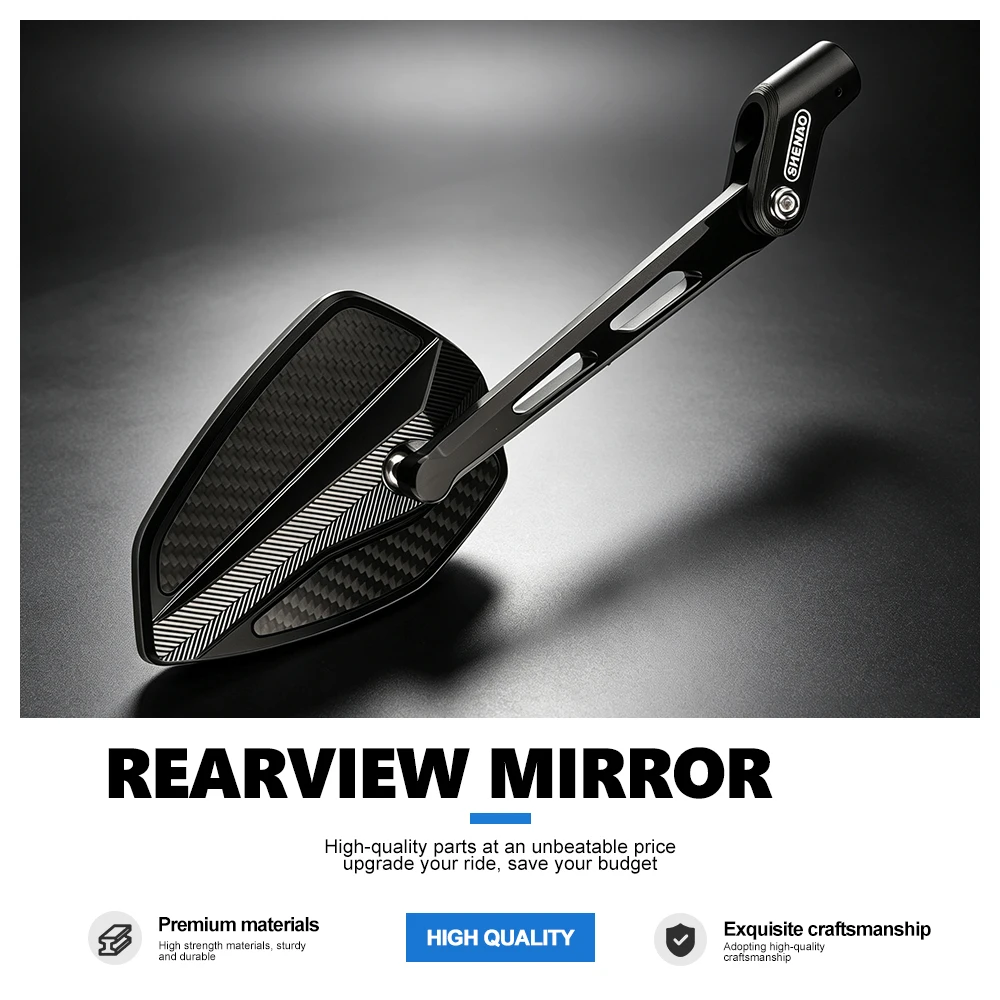 Motorcycle Side Mirror Aluminum Alloy Hollow Arm Multi‑Angle Rotation Universal High‑Definition Wide View Modified Rearview Kit 3