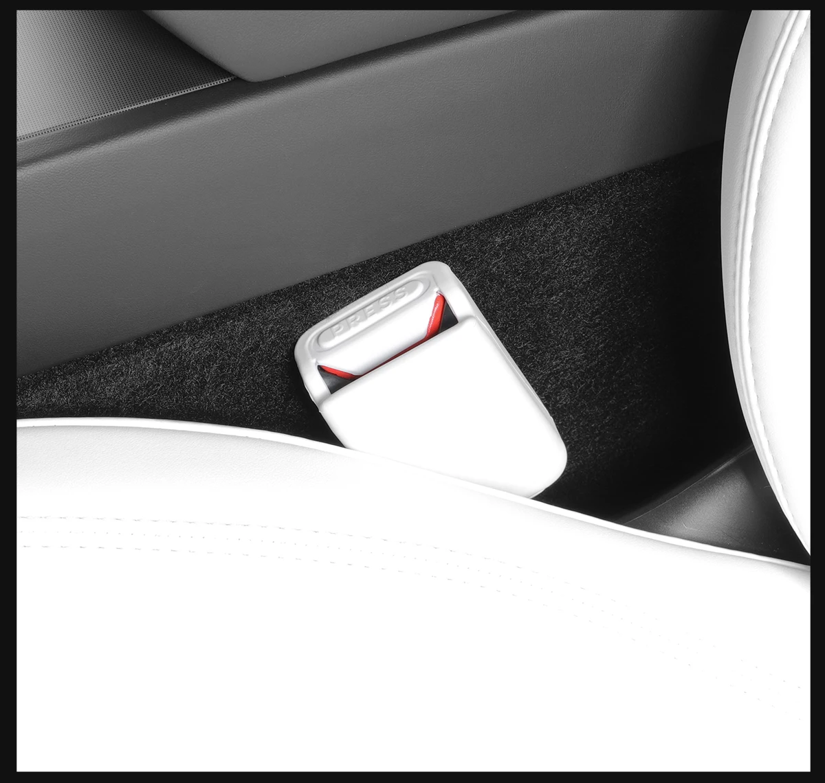 LUCKEASY für Tesla Model Y Model 3 2019-2026 Autosicherheitsgurt-Schnallen-Schutzabdeckung, dekorative Sicherheitsgurt-Abdeckung, Zubehör – Detail 13