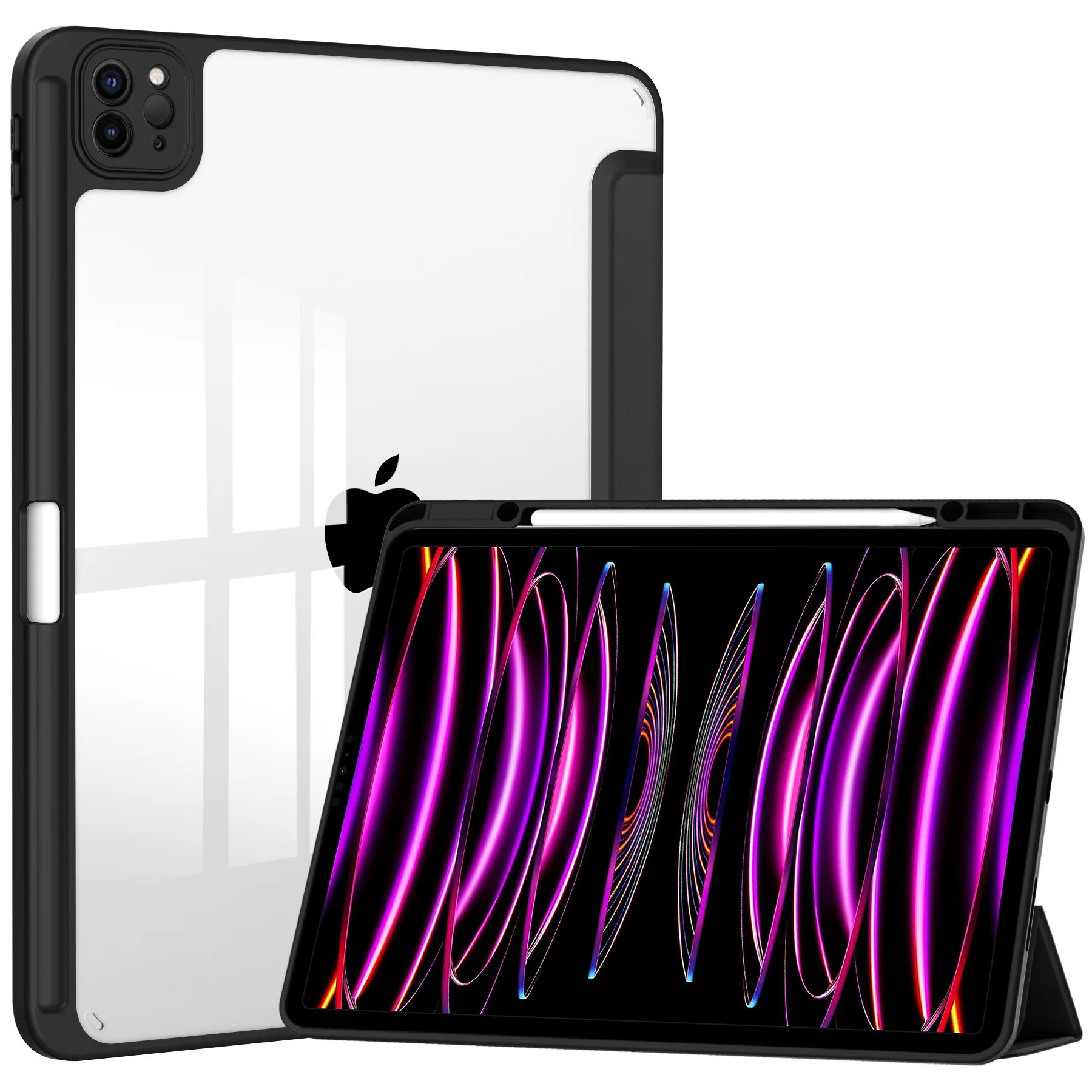 Case for iPad Air 13-inch M3/M2 (2025/2024) tablet, Shockproof Hard PC Back Cover, Pencil Holder, Auto Sleep/Wake