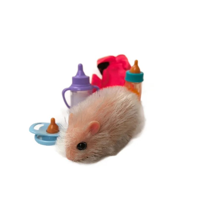 Simulation Animal Hamster Silicone Reborn Doll Decompression Toys Cute Hamster With Feeding Accessories Newborn Baby Reborn Doll