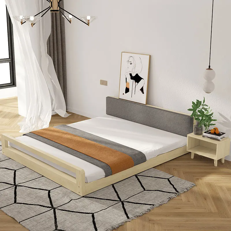 Japońskie łóżko podłogowe Tatami drewno sypialnia dla dzieci bezpieczna dorosła rama łóżka księżniczki nowoczesny Design nowoczesne meble Cama