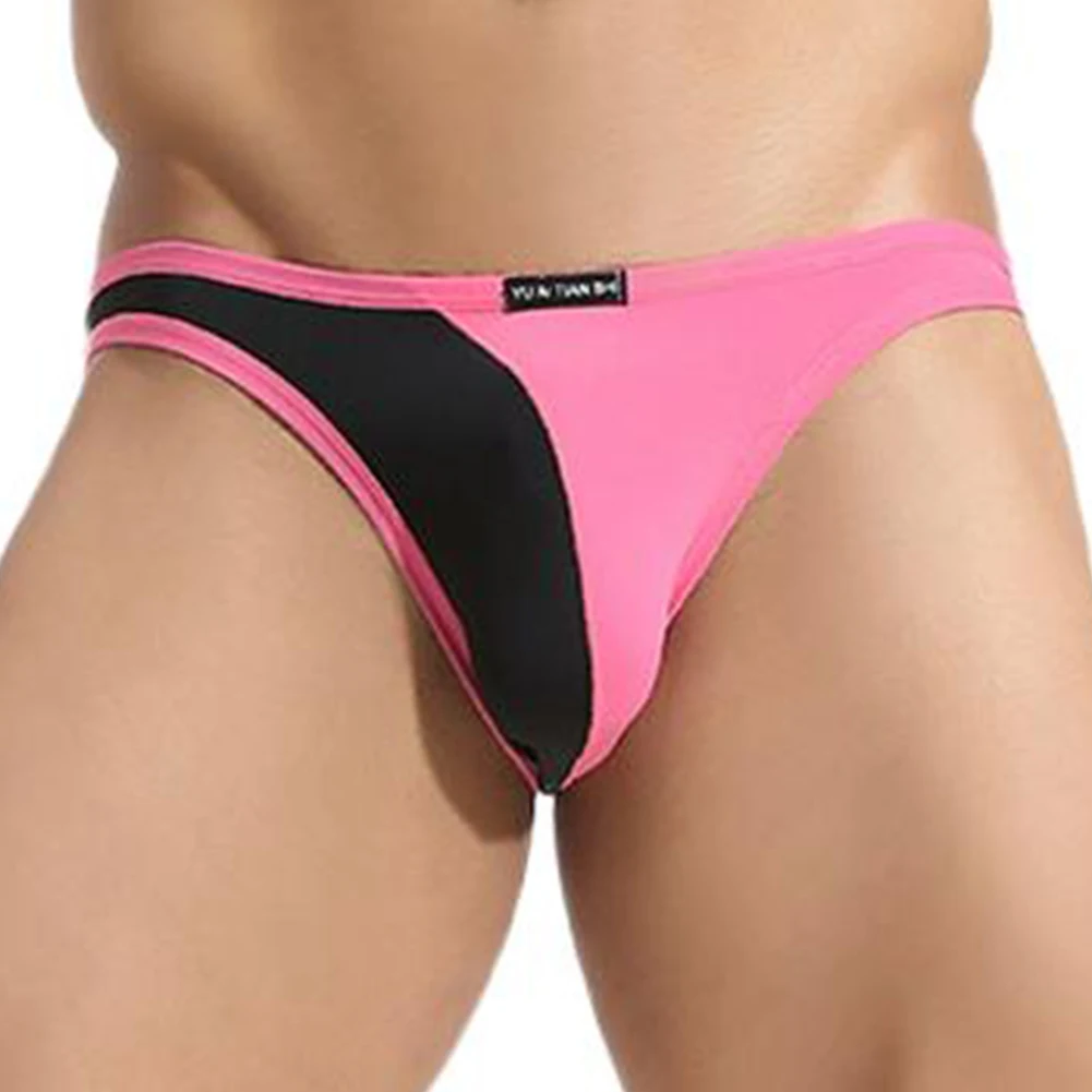 

Men Color Matching Thin Soft Breathable Thong Gay Sissy Pouch Stretch Underwear For Hot Man Underpants Male Sexy Panties Brief