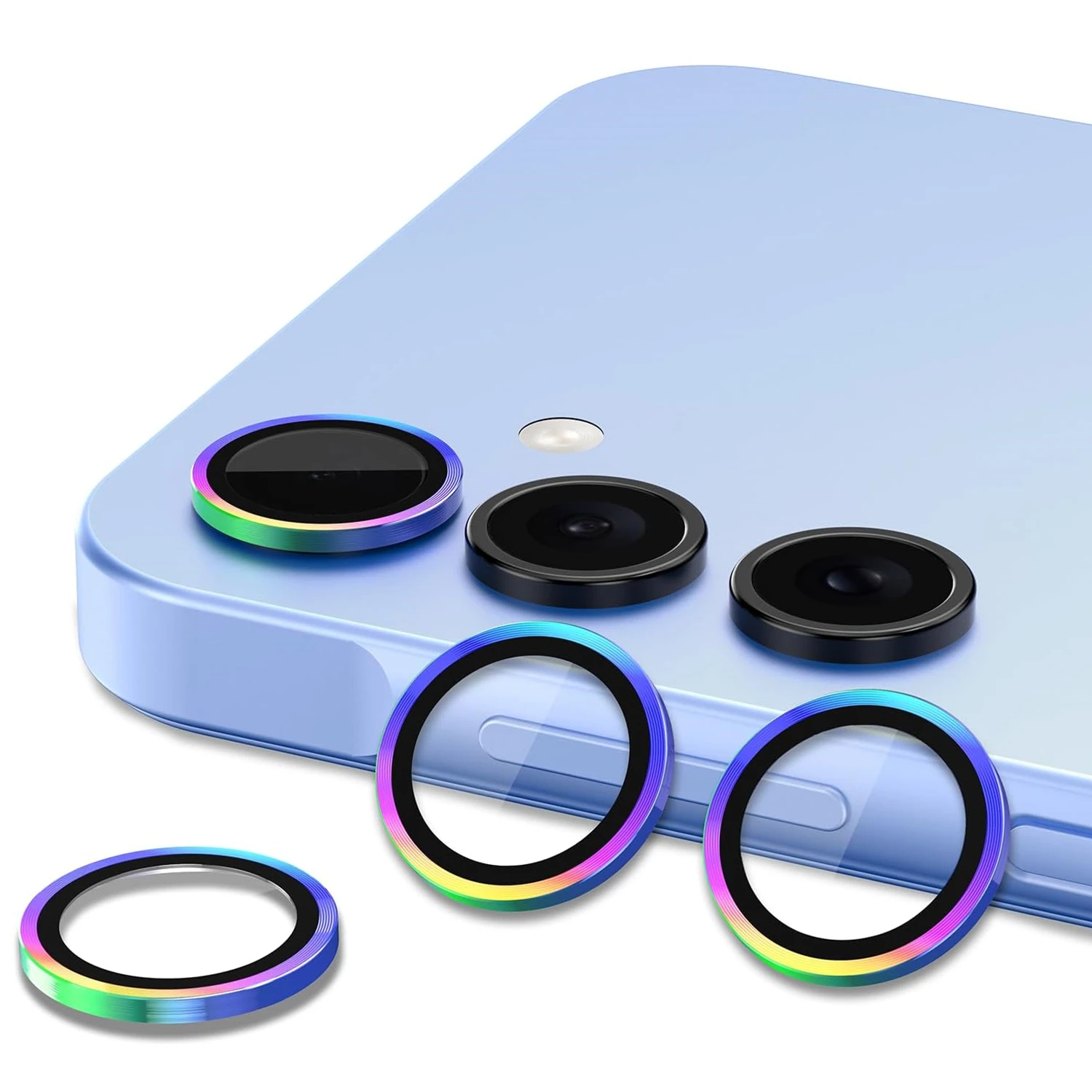 

Metal Camera Ring Protector For Samsung Galaxy A57 S25 S26 Ultra Alloy Lens HD Glass Shinny Cap Locator