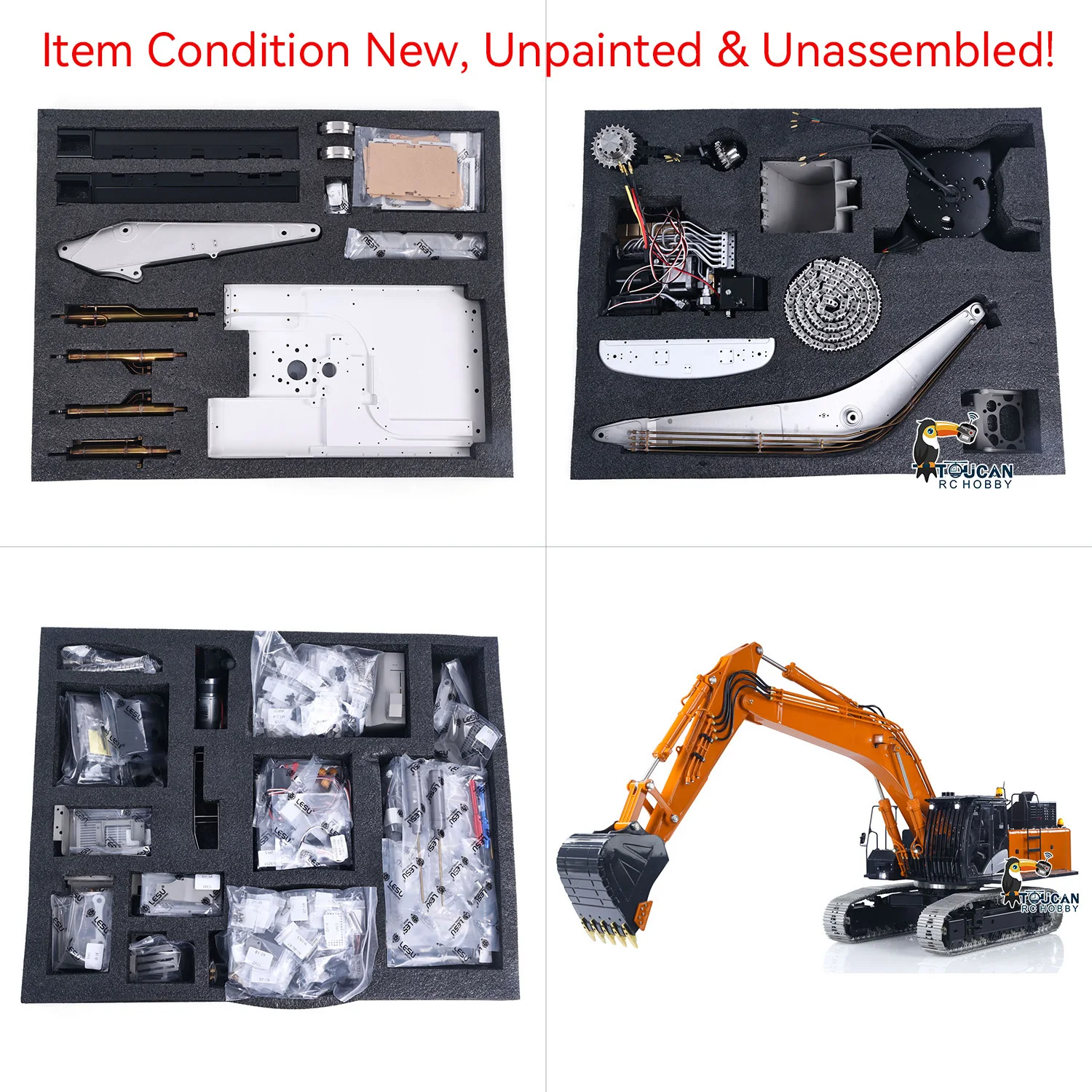 リョウイチ New Released! LESU 1/14 Aoue ZX490 Metal Hydraulic RC Excavator