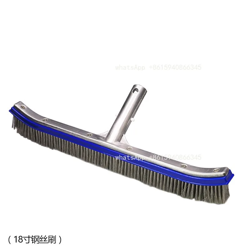 

18-Inch aluminum back stainless steel pool brush, fish pool bottom pool wall moss cleaning tool