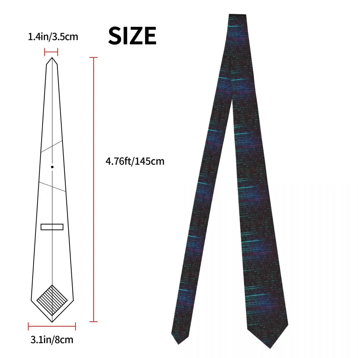 Binary Code Computer Necktie Men Women Polyester 8 cm Neck Ties for Mens Skinny Wide Suits Accessories Gravatas Wedding Gift